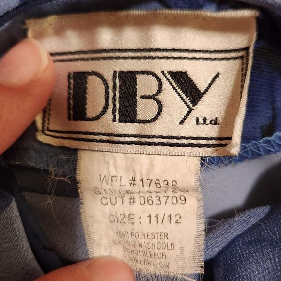 Vintage Y2k DBY blue floral graphic lace up back spaghetti strap maxi dress - Picture 5 of 5